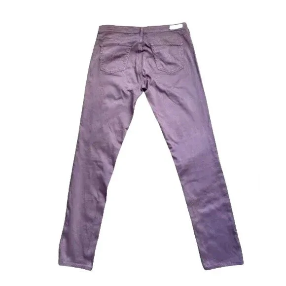 AG Adriano Goldschmied The Stilt  Cigarette Leg Skinny Pants Dusty Purple - Picture 2 of 16